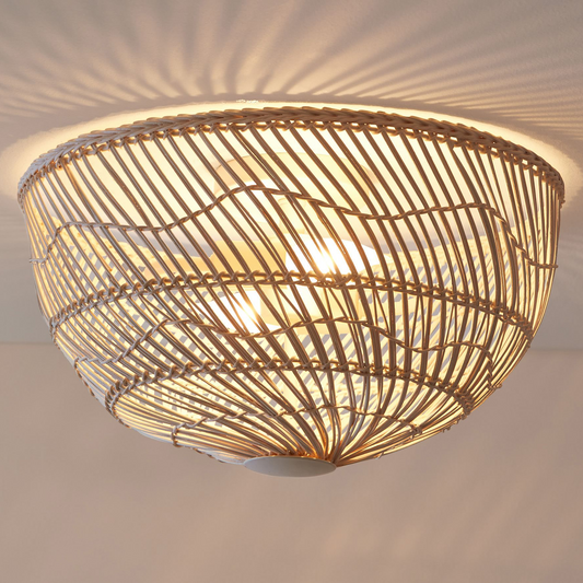 Pottery Barn Flora Rattan Flush Mount
