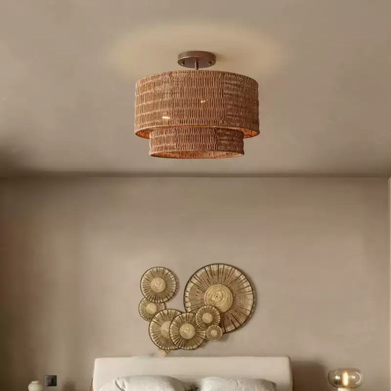Paloma Rattan Drum Ceiling Light