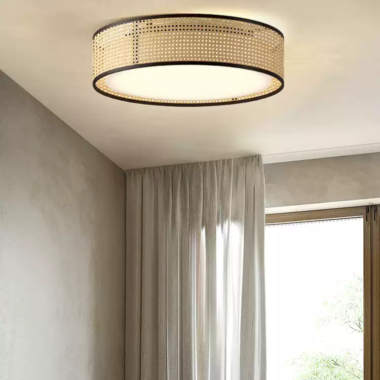 Alora Lyla Rattan LED Flush Ceiling Light