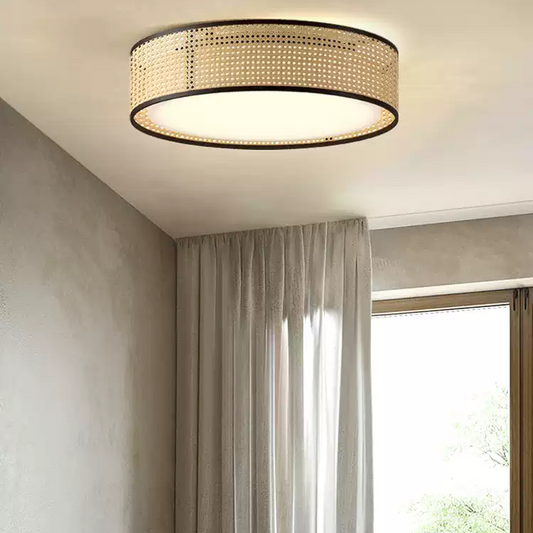 Alora Lyla Rattan LED Flush Ceiling Light