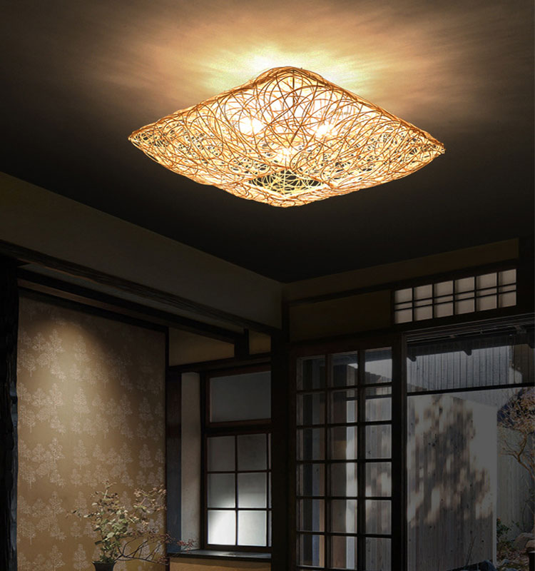 Japanese Square Flush Ceiling Light