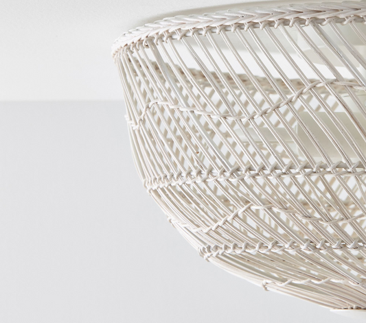 Pottery Barn Floral Rattan Ceiling Light