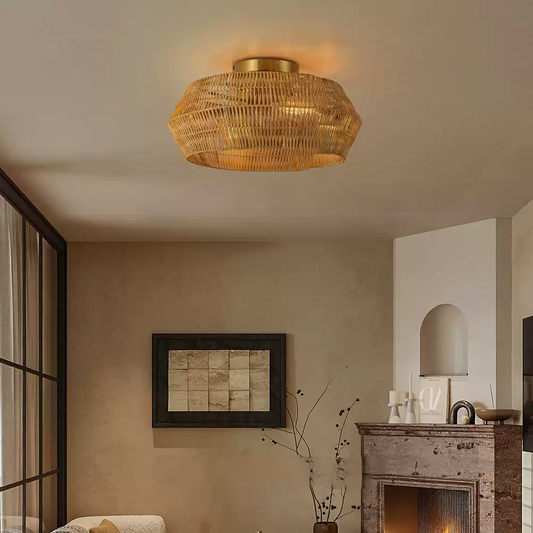 Rennnsan Boho Rattan Ceiling Light