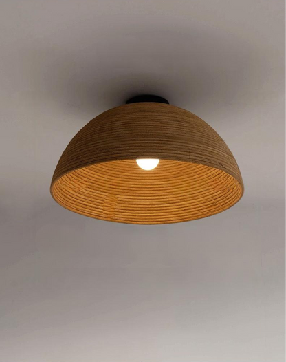 Arden Nickel Rattan Ceiling Light