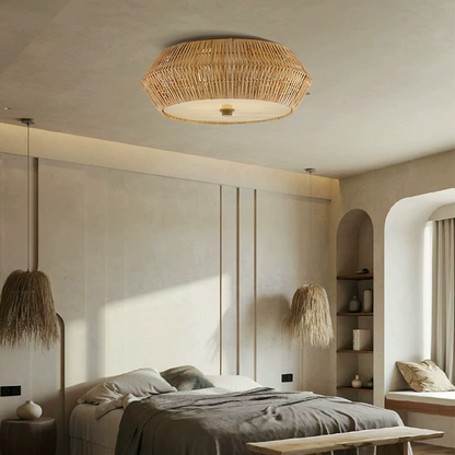 Brownell Rattan Flush Mount