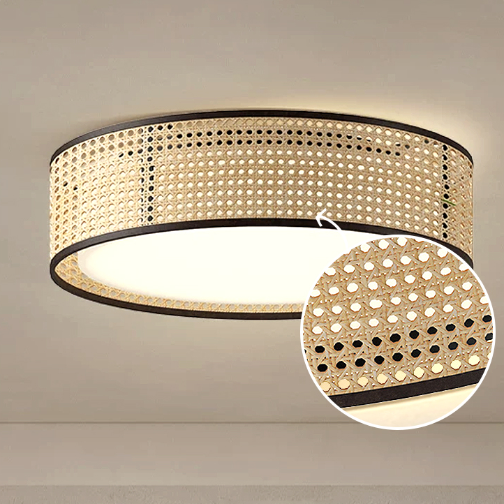 Alora Lyla Rattan LED Flush Ceiling Light