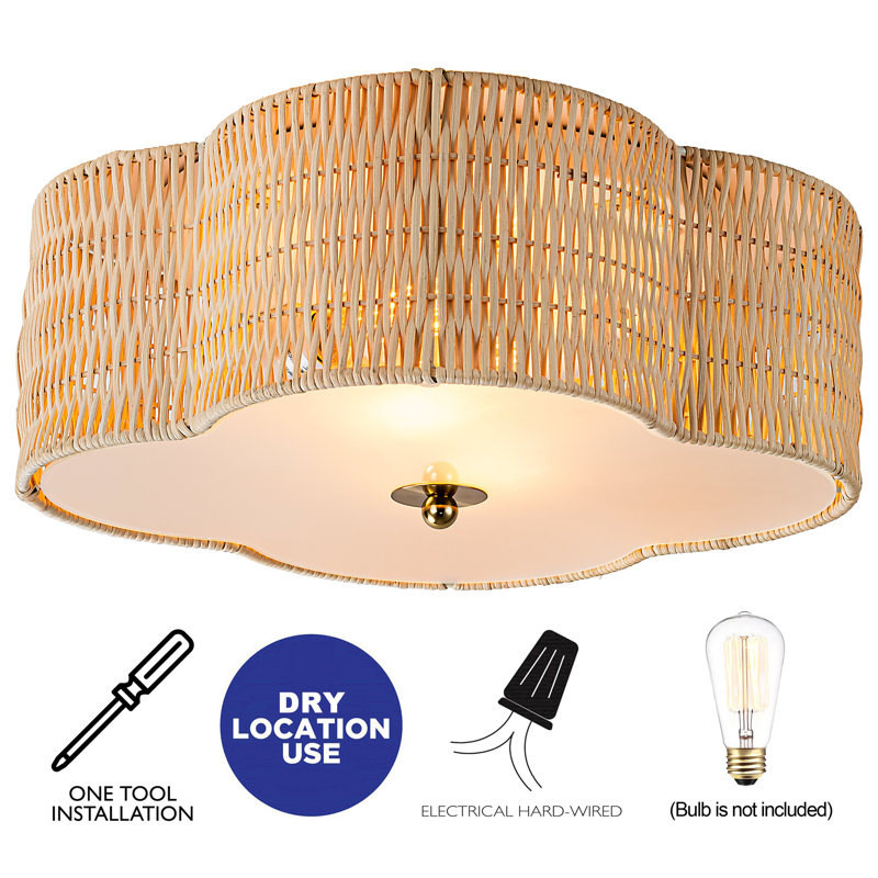 Beachcrest Rattan Ceiling Flush Mount