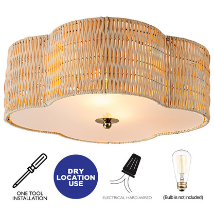 Beachcrest Rattan Ceiling Flush Mount