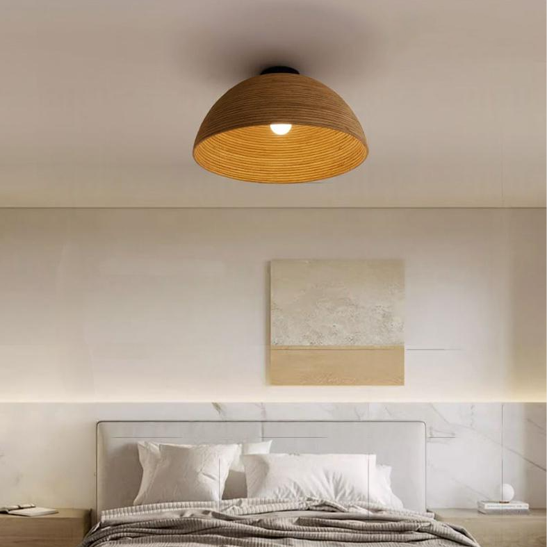 Arden Nickel Rattan Ceiling Light