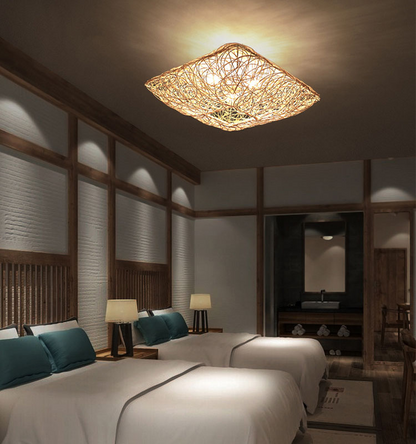 Japanese Square Flush Ceiling Light