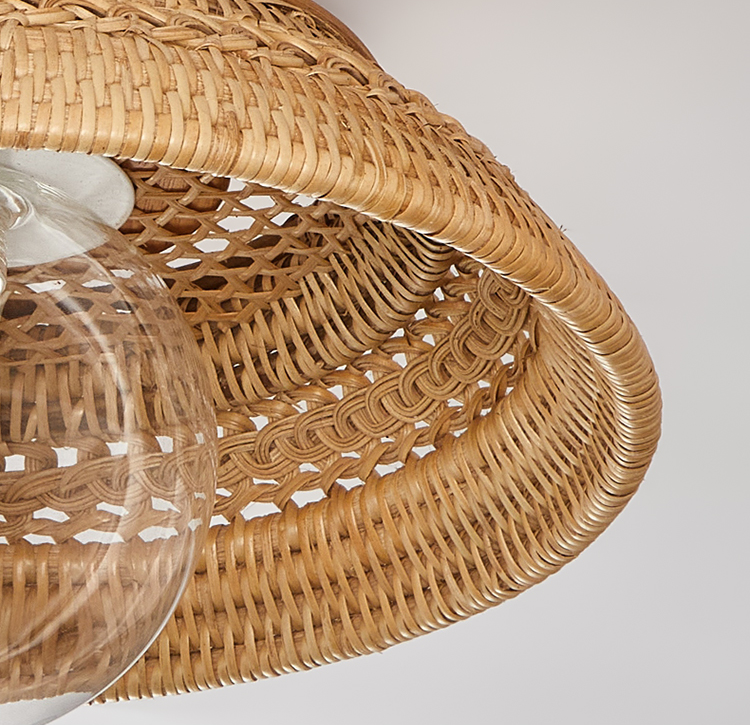 Small Boru Rattan Ceiling Flush Mount