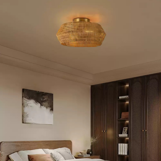 Rennnsan Boho Rattan Ceiling Light