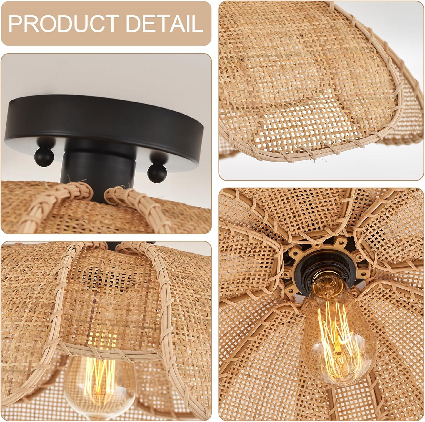 Willa Rattan Flower Ceiling Light