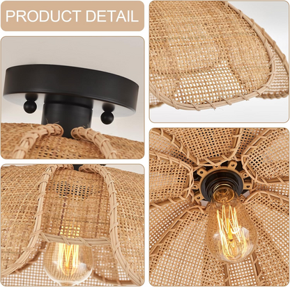 Willa Rattan Flower Ceiling Light