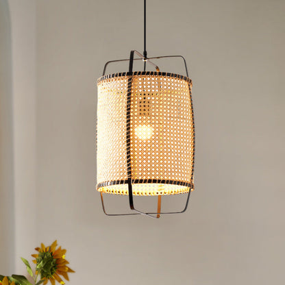 Rattan Cane Pendant Light - 10 Inches - 1 Light