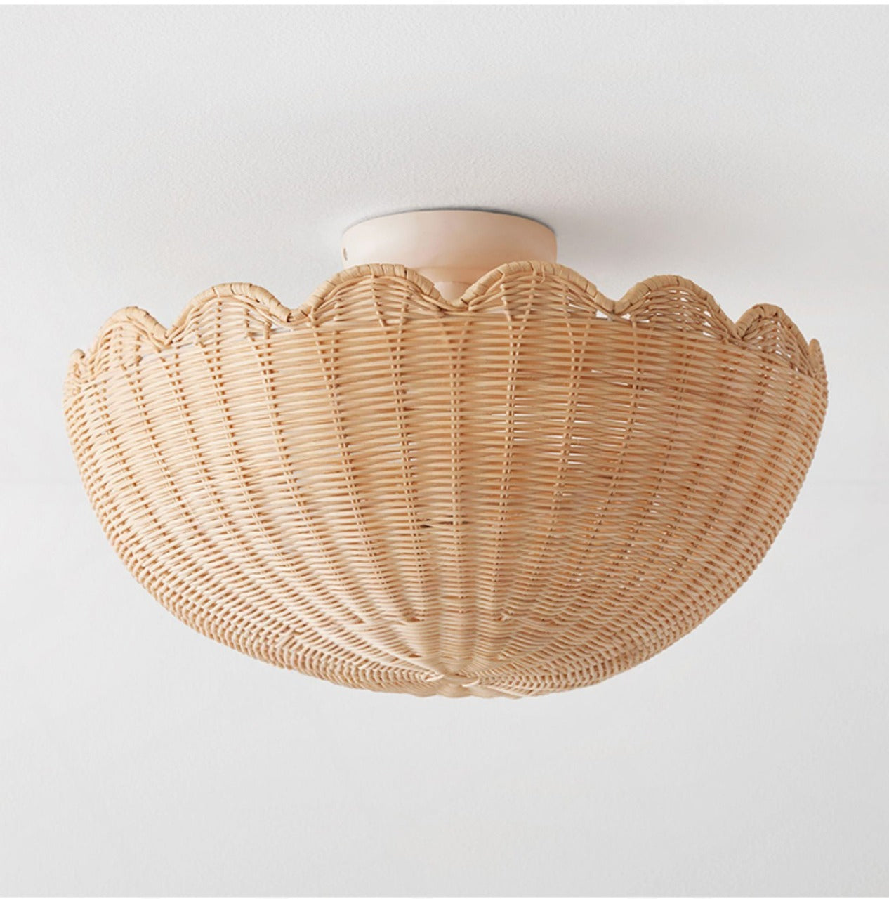 Rattan Bubble Flush Mount Light