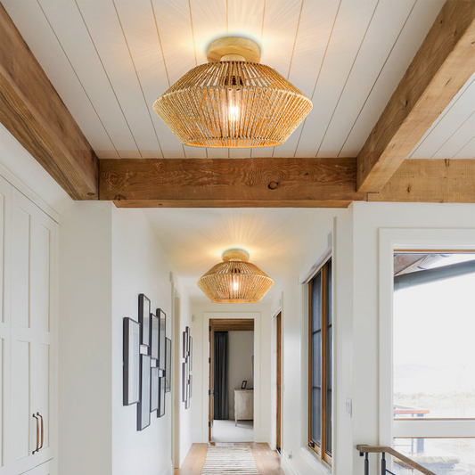 Femila Geometric Rattan Ceiling Light