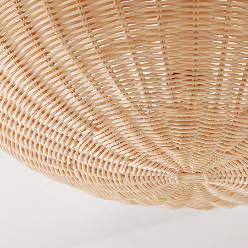 Rattan Bubble Flush Mount Light