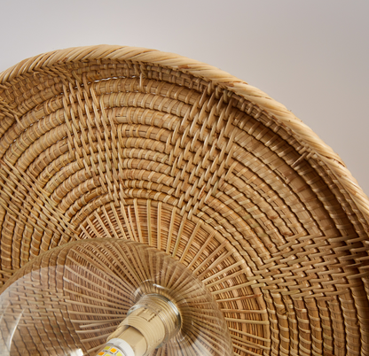 Plato Boho Rattan Ceiling Flush Mount