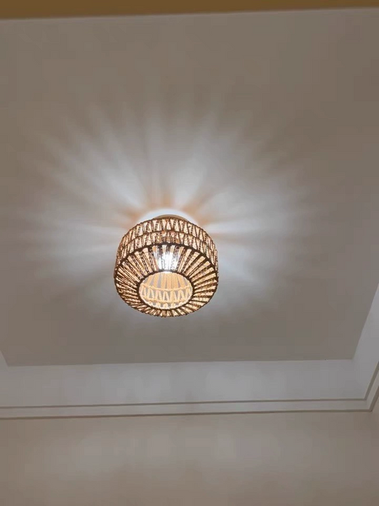 Kenmi Boho Rattan Ceiling Light
