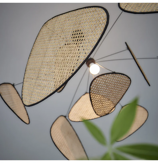 Screen Cannage Oversize Rattan Pendant Light