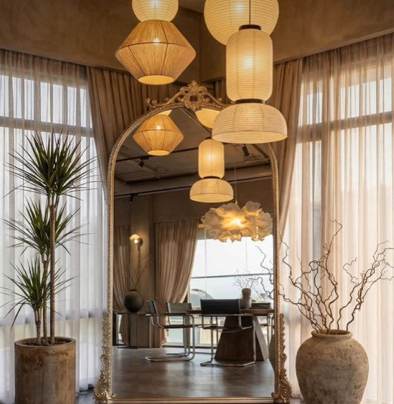 Set 3 Hourglass Rice Paper Pendant Light