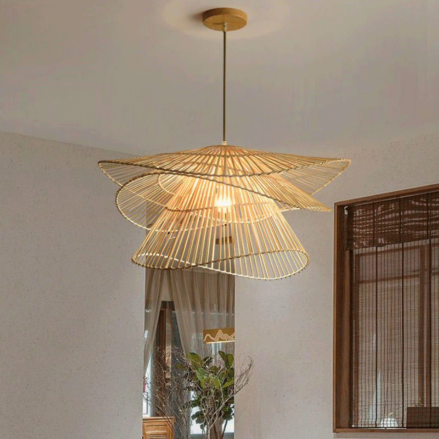 Multi Layer Rattan Pendant Light