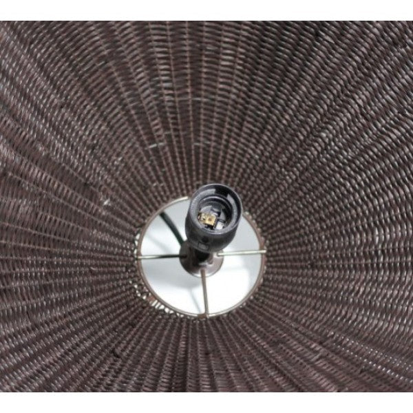 Adaya Black Rattan Pendant Light with Black Socket