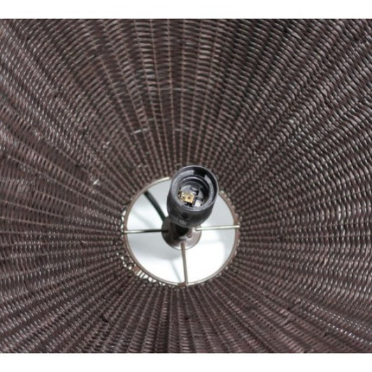 Adaya Black Rattan Pendant Light with Black Socket