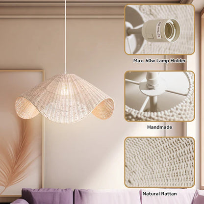 Adaya Rattan Pendant Light White Fixture