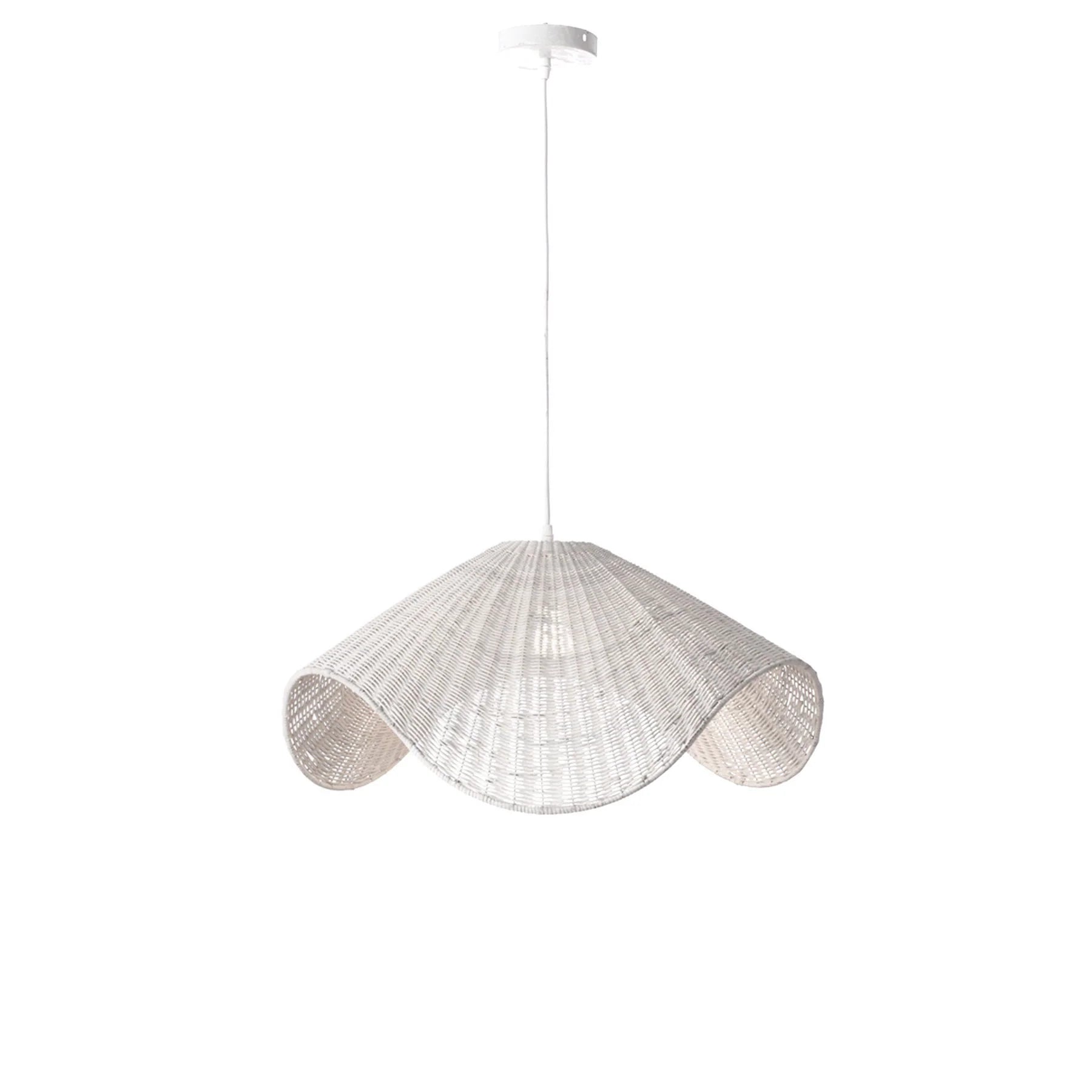 Adaya White Rattan Hanging Light