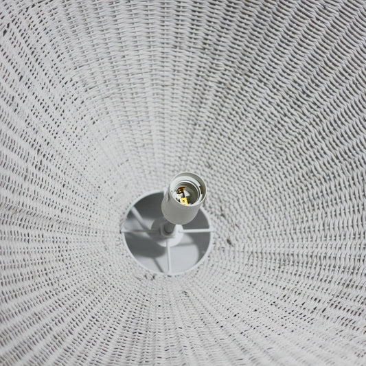 Adaya White Rattan Pendant Light White Socket
