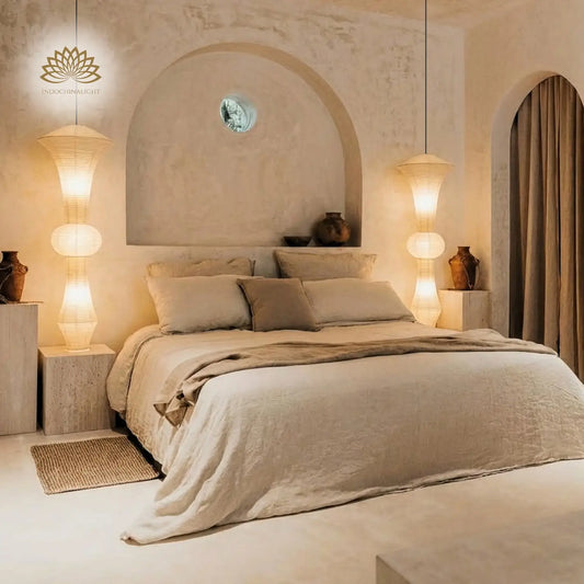 Akari Wabi Sabi Paper Pendant Light for bedsides