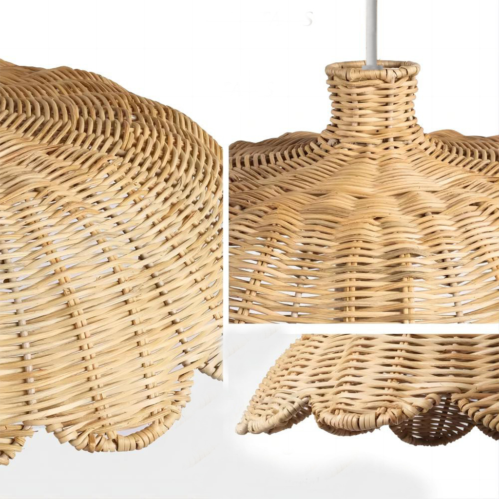 Alice rattan pendant light scallop shape