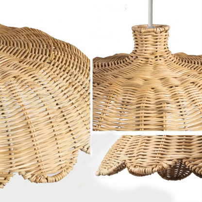 Alice rattan pendant light scallop shape