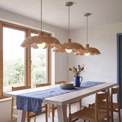 Alice Rattan Scallop Pendant Light for Dining Room