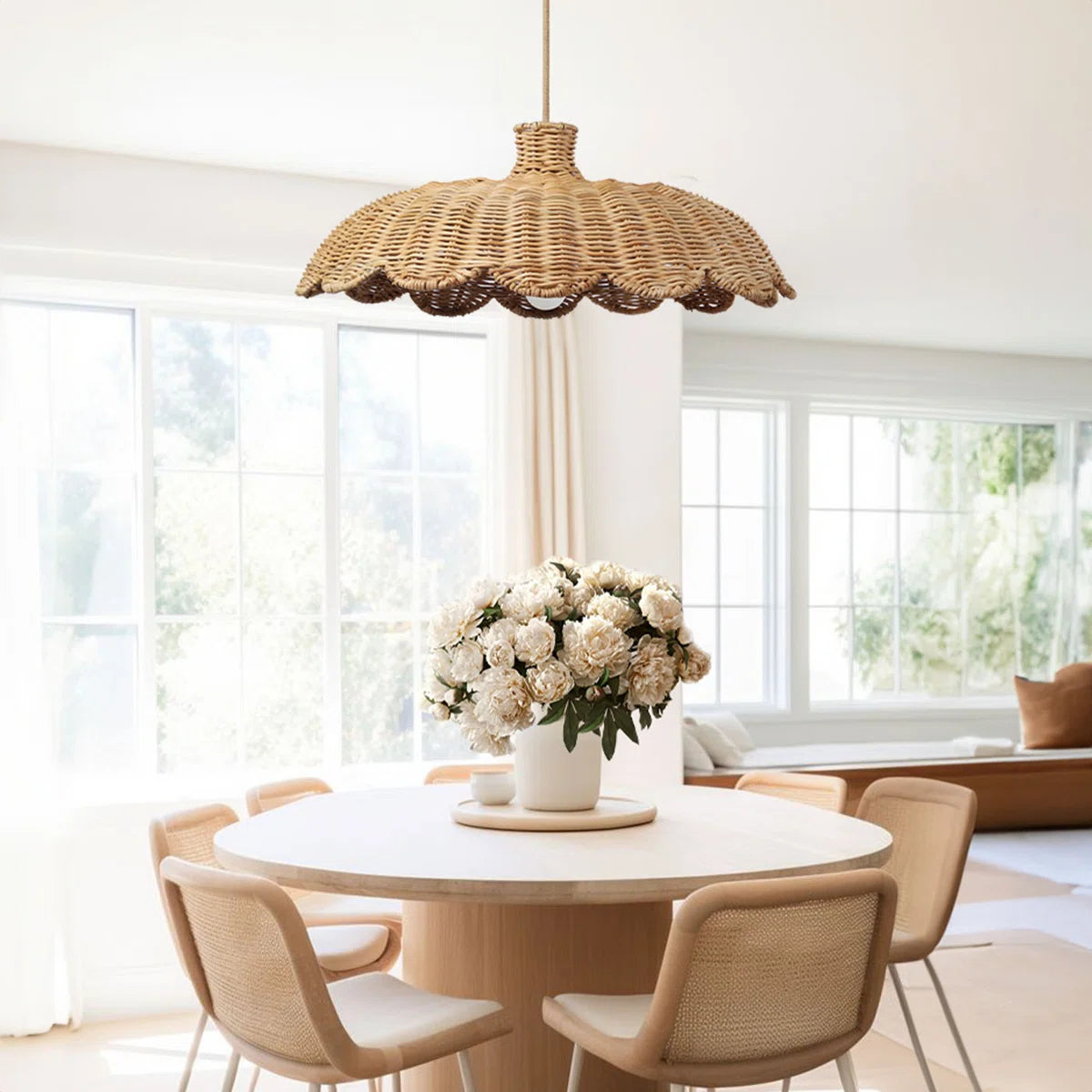 Alice scallop rattan pendant