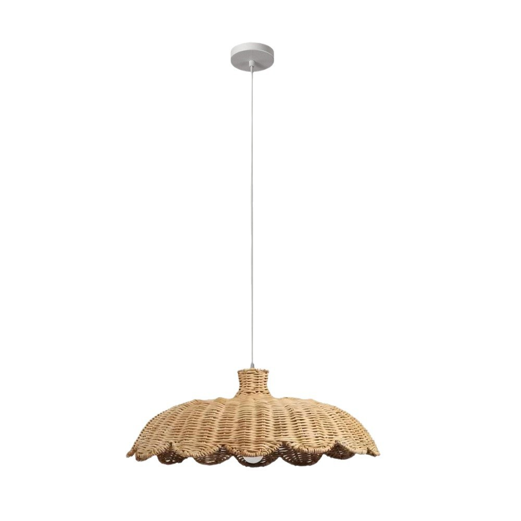 Alice scalloped rattan pendant light