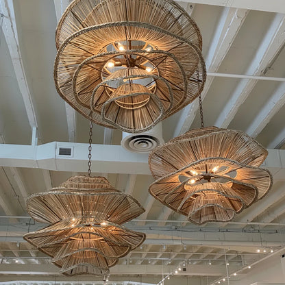 Alondra Rattan Wave Pendants