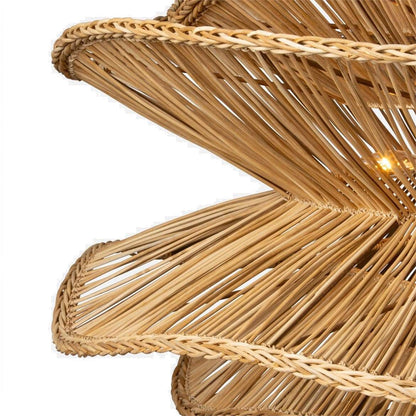 Alondra Wave Rattan Pendant Light Woven Wicker Shade