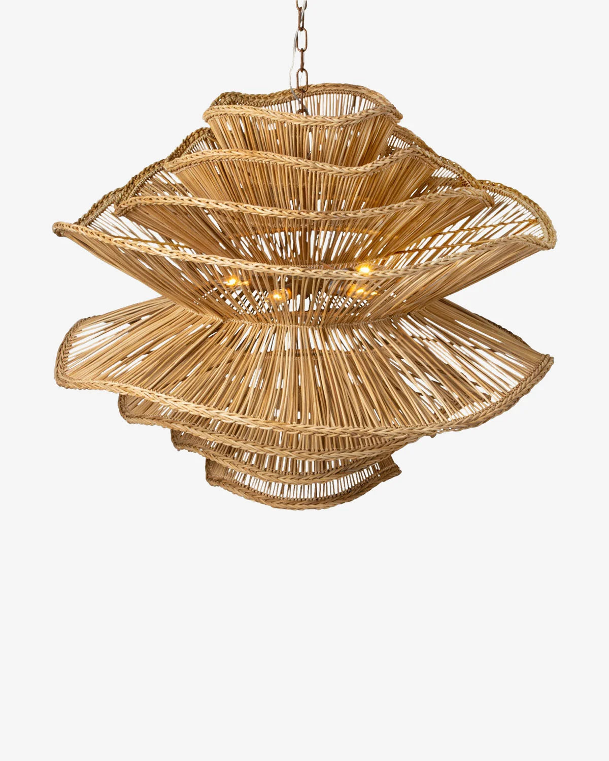 Alondra Wavy Rattan Pendant Light Extra Large Shade