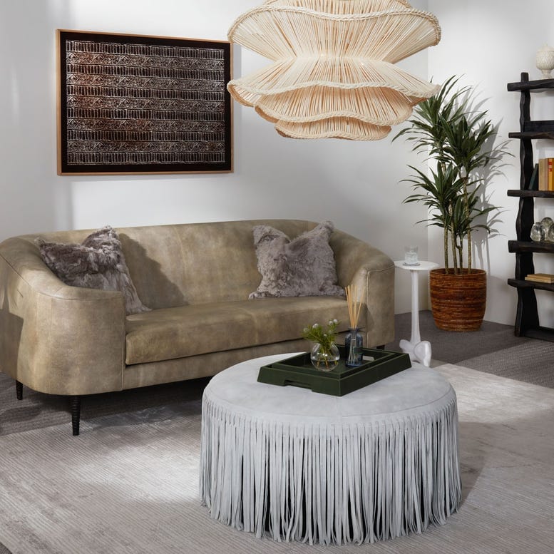 Alondra White Rattan Wave Pendant Light for Living Room