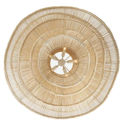 Alondra White Rattan Wave Pendant Light Shade from Bottom Sight