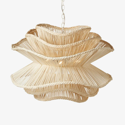 Alondra White Rattan Wave Pendant Light Shade