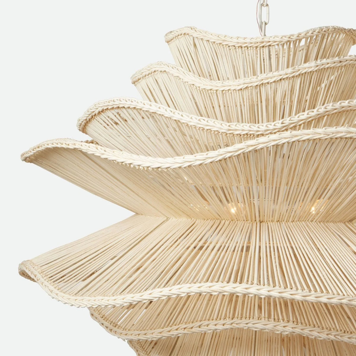 Alondra White Wavy Rattan Pendant Light Shade