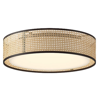 Alora Lyla Rattan LED Flush Ceiling Light