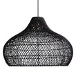 Anjani Large Dome Black Rattan Pendant Light