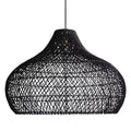 Anjani Large Dome Black Rattan Pendant Light