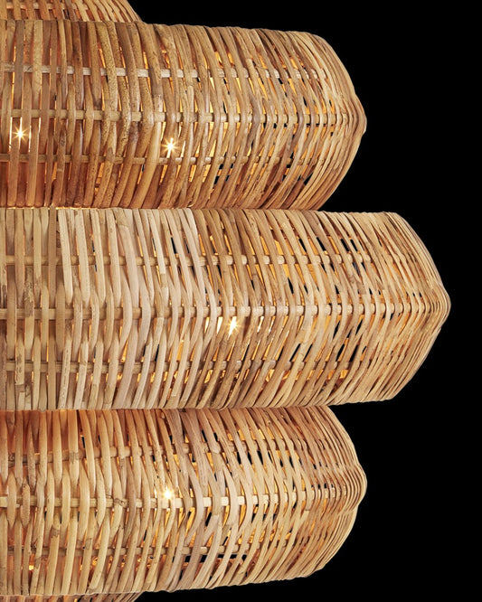 Antibes Extra Large Multi-Tiered Rattan Chandelier