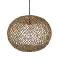 Antigua Flat Round Wicker Pendant Light